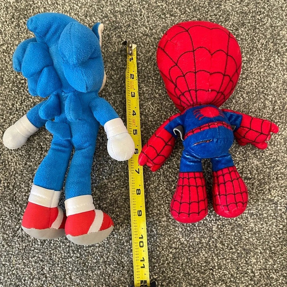 Sonic the Hedgehog and Spider-Man plush stuffed animals 10” - Picture 3 of 3